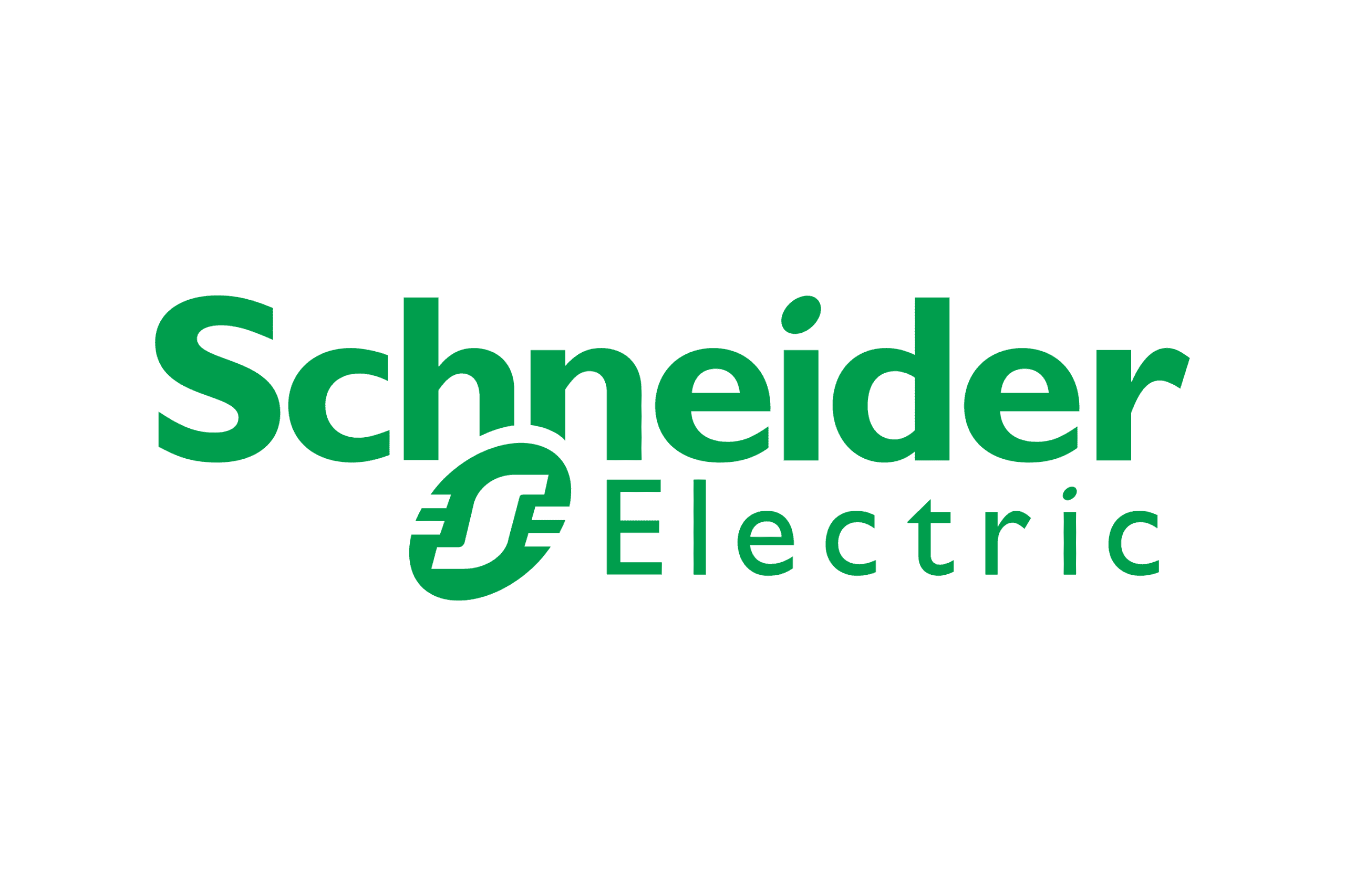 Logotipo de Schneider Electric Solar Plus Garden con texto e icono verdes.