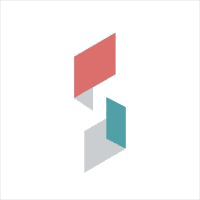 Logotipo moderno de Solar Plus Garden con formas geométricas y colores vibrantes.