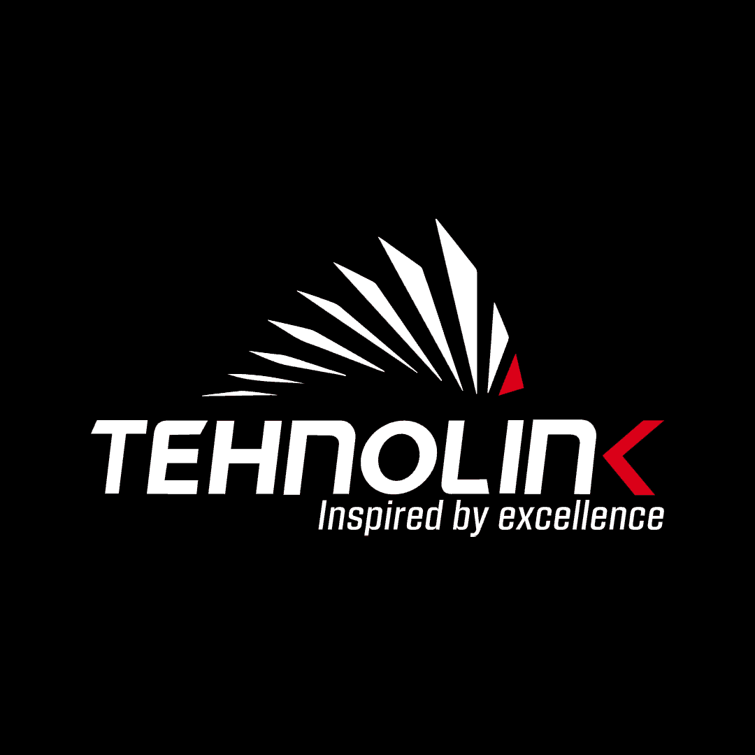 Logotipo de panel solar Tehrolink sobre fondo negro, inspirado en la excelencia.